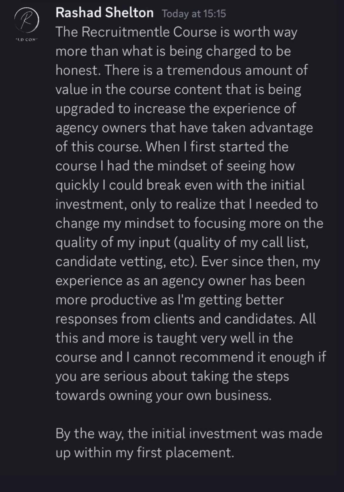 Recruitmentle student review: “Worth more than you’re charging”